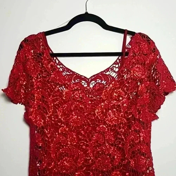 HEARTSOUL 2 piece Red Lace Top And Red Tank Top Size Large - Picture 2 of 8
